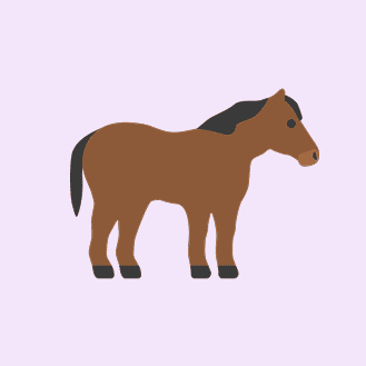 Små hästillustration, söt och enkel design för veterinär- och djurvårdsändamål.